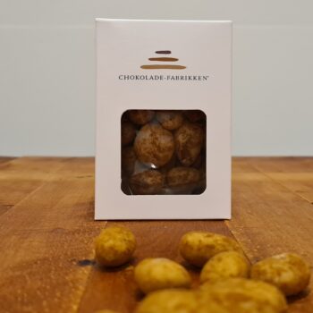 Dragerede mandler med hvid chokolade og rålakrids